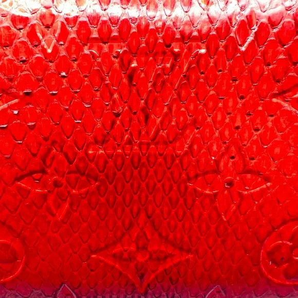Louis Vuitton Zippy Wallet Round Zipper Long Monogram Exotic Python Orange - Picture 3 of 12